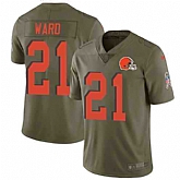 Nike Browns 21 Denzel Ward Olive Salute To Service Limited Jersey Dzhi,baseball caps,new era cap wholesale,wholesale hats